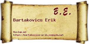 Bartakovics Erik névjegykártya